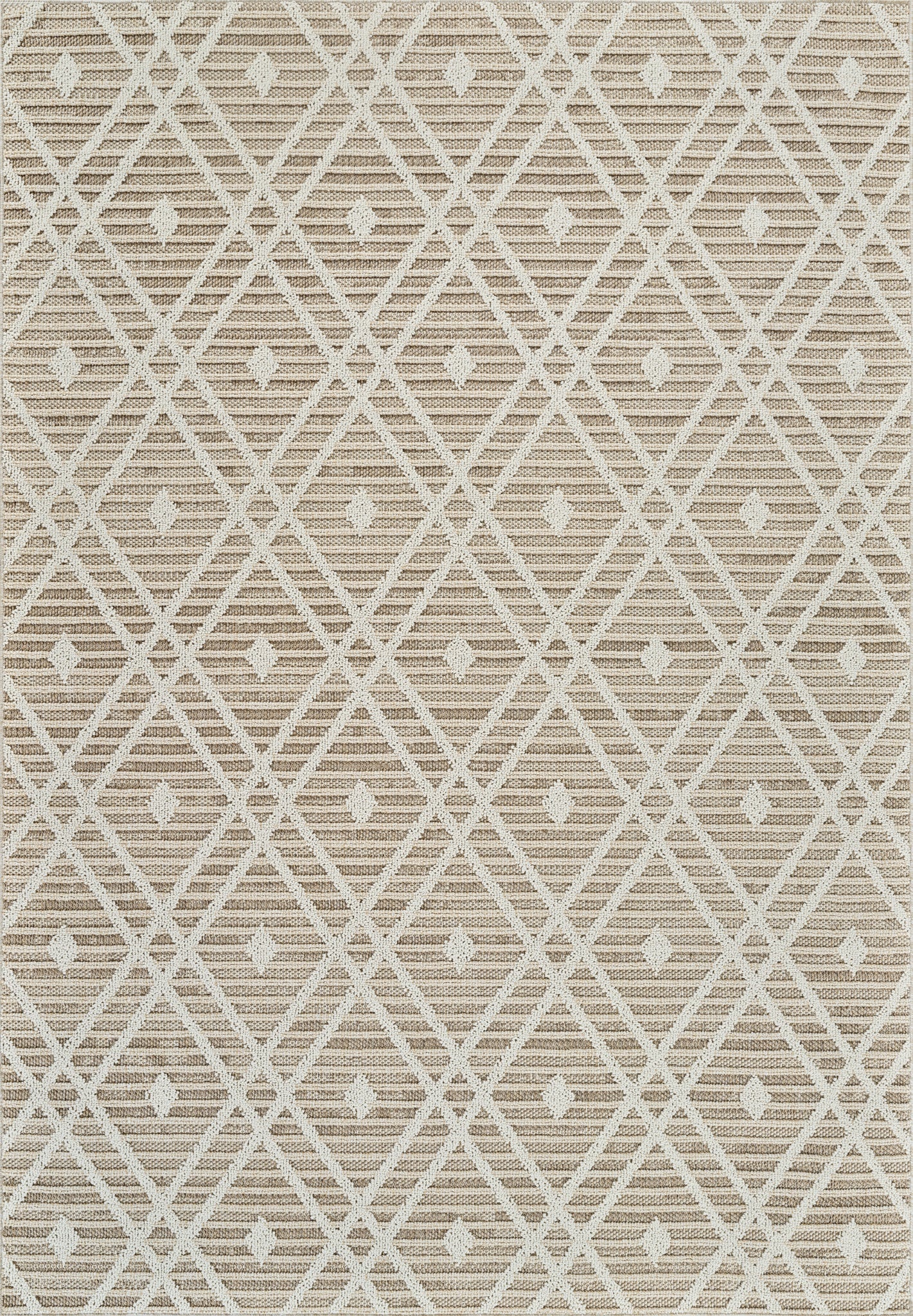Sela Trellis Transitional Brown and Cream Indoor Rug