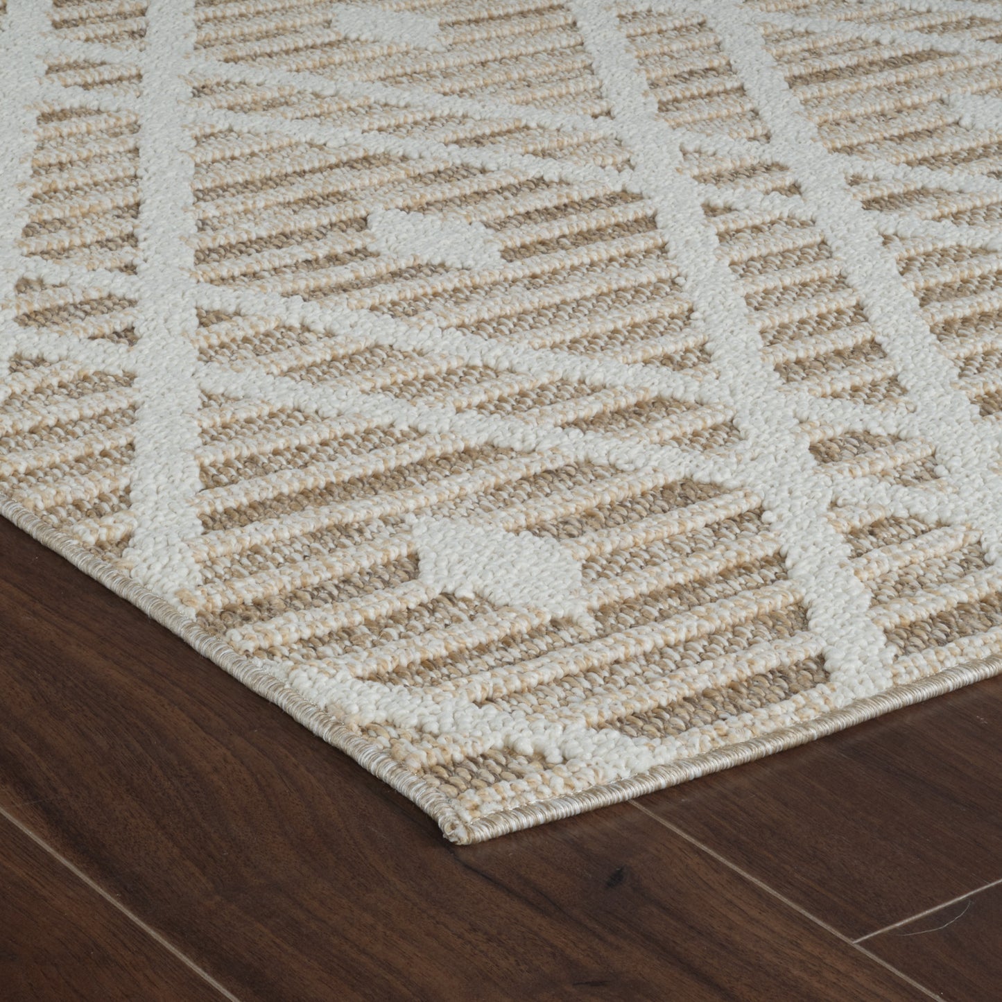 Sela Trellis Transitional Brown and Cream Indoor Rug