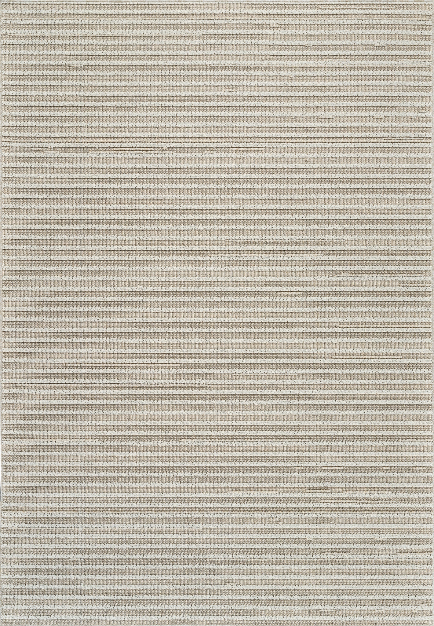 Prana Striped Contemporary Beige and Cream Indoor Rug