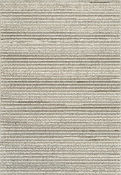 Prana Striped Contemporary Beige and Cream Indoor Rug