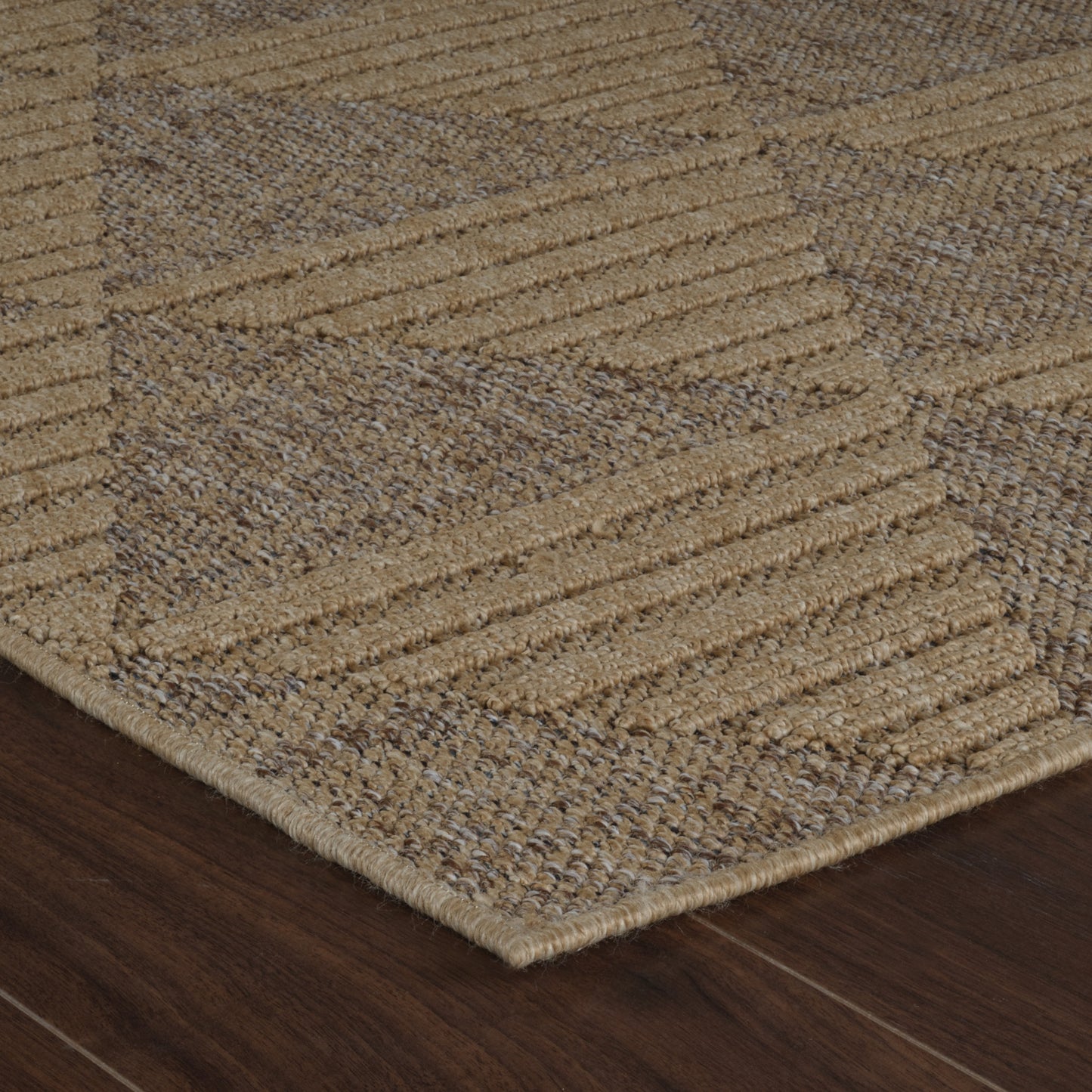 Afaq Geometric Contemporary Brown and Beige Indoor Rug