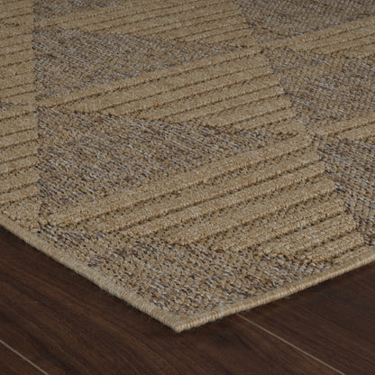 Afaq Geometric Contemporary Brown and Beige Indoor Rug