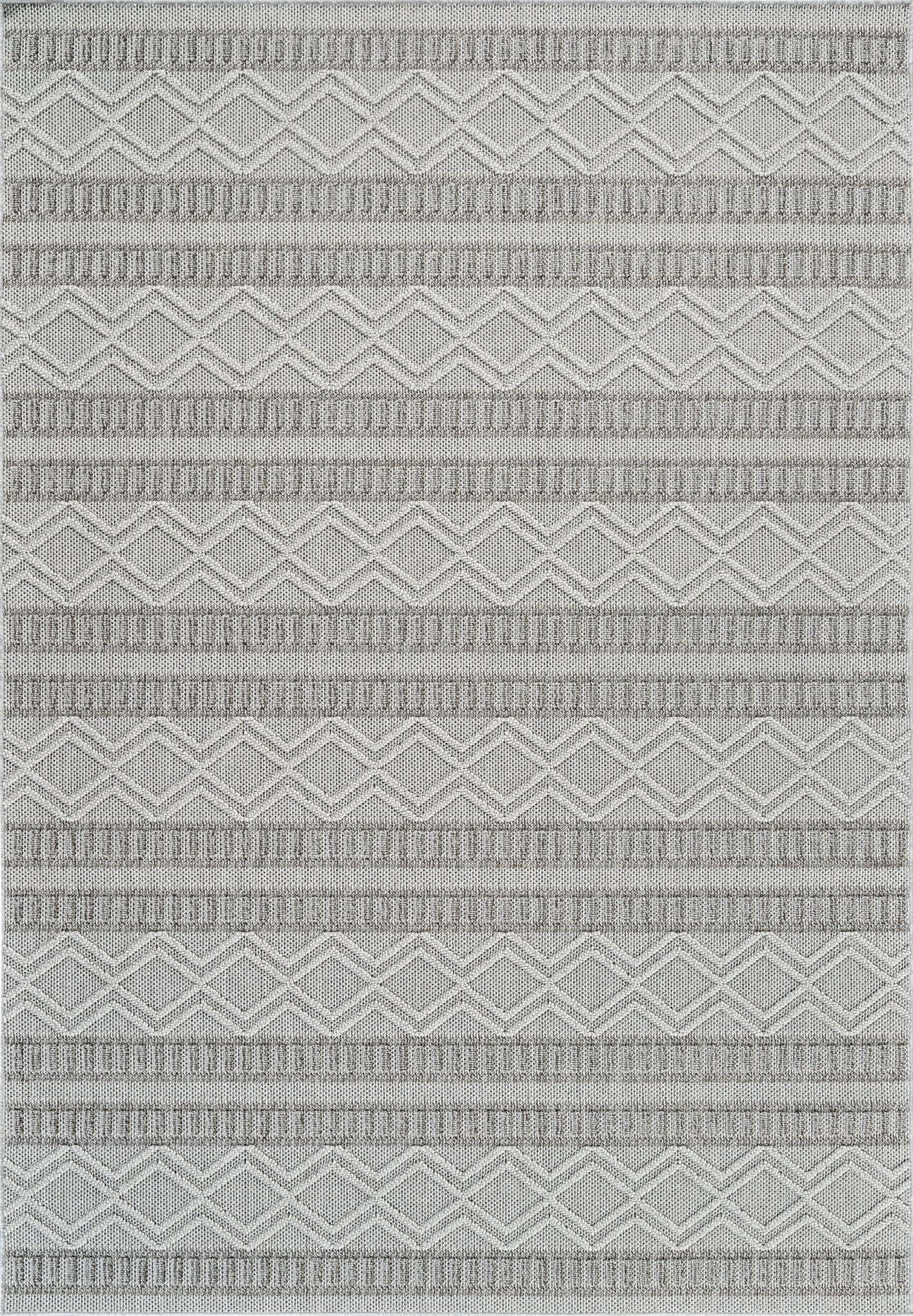 Arvid Chevron Contemporary Grey and Beige Indoor Rug