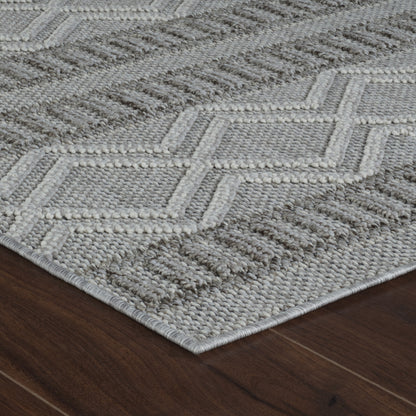 Arvid Chevron Contemporary Grey and Beige Indoor Rug