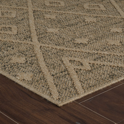 Mori Boho Contemporary Brown and Beige Indoor Rug