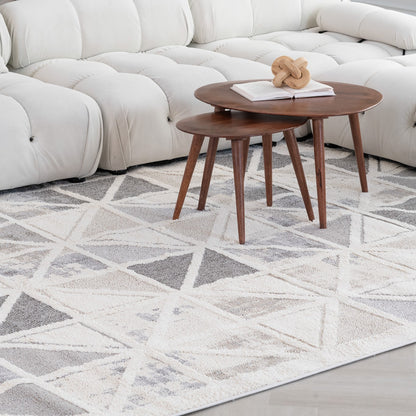 Nimbus Geometric Modern Cream Rug