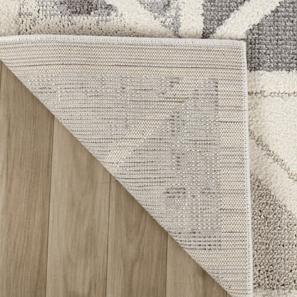 Aarya Geometric Contemporary Cream and Grey Indoor Rug