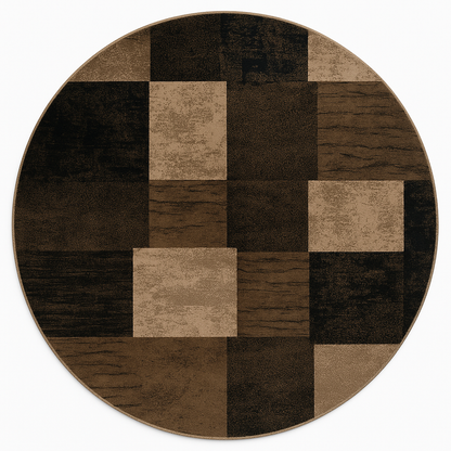 Dhruv Geometric Contemporary Brown and Beige Indoor Rug