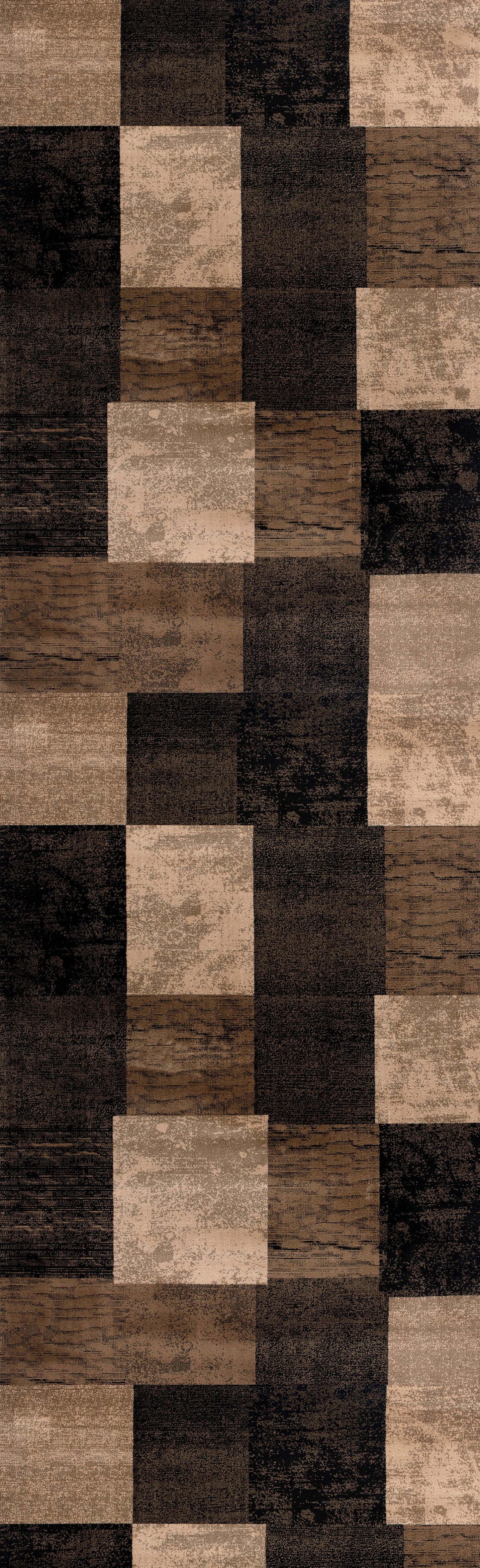 Dhruv Geometric Contemporary Brown and Beige Indoor Rug