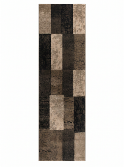 Alfombra marrón a cuadros geométricos Montage