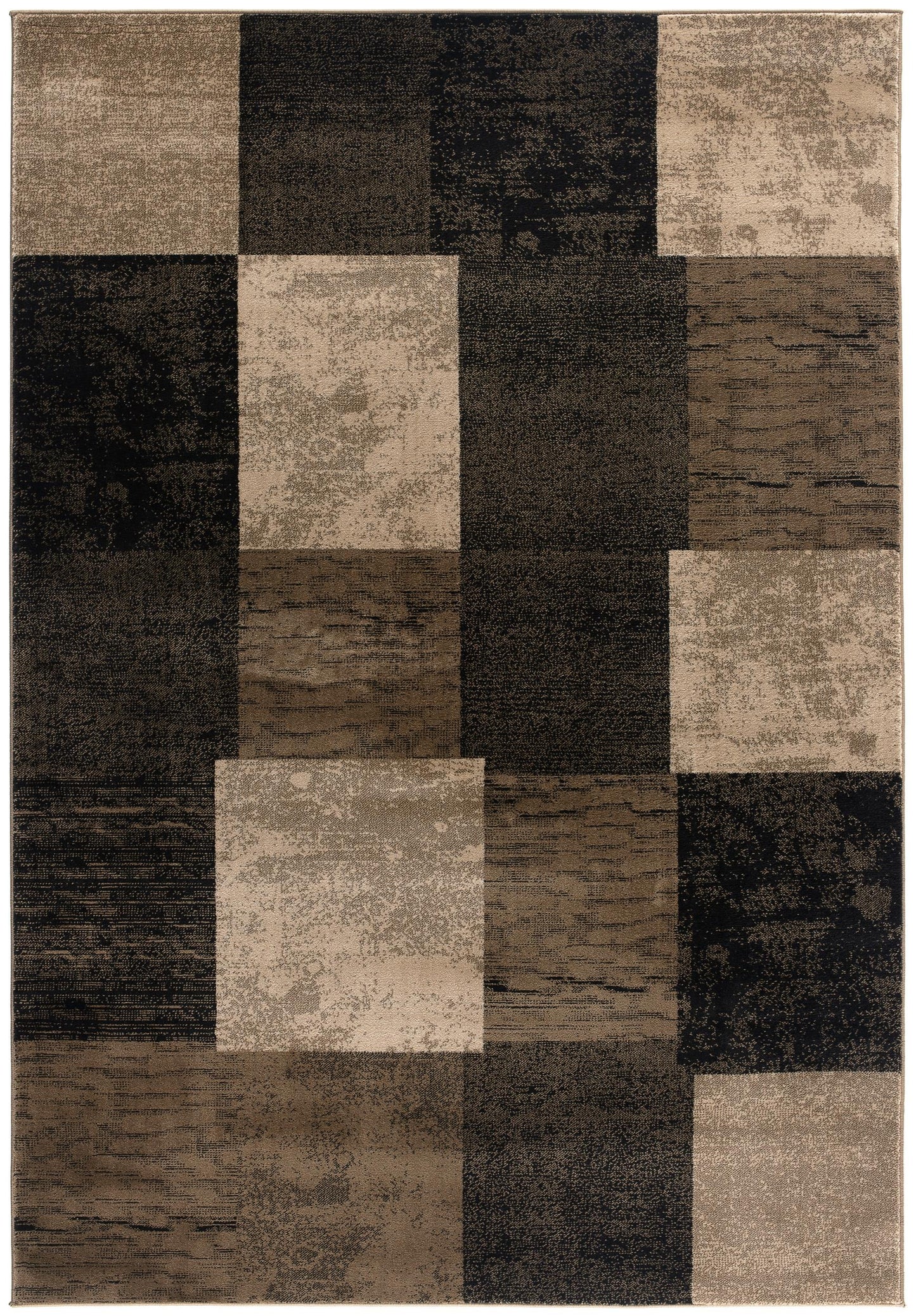 Dhruv Geometric Contemporary Brown and Beige Indoor Rug