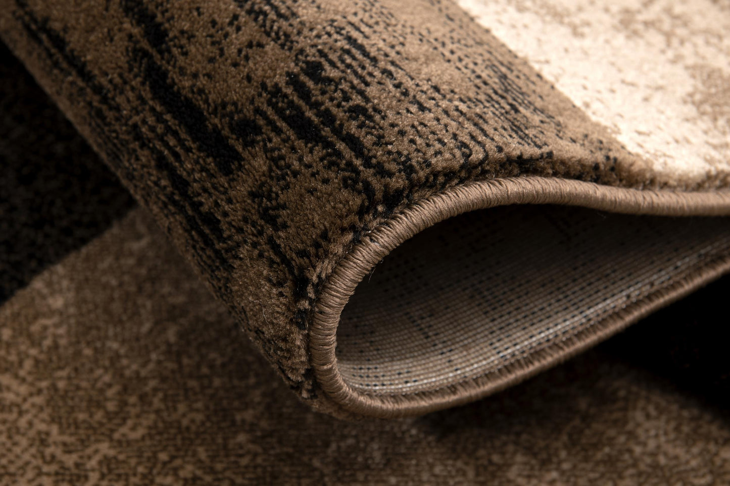 Dhruv Geometric Contemporary Brown and Beige Indoor Rug