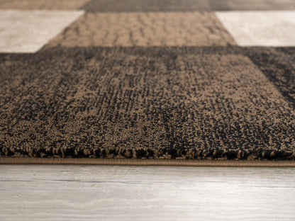 Dhruv Geometric Contemporary Brown and Beige Indoor Rug