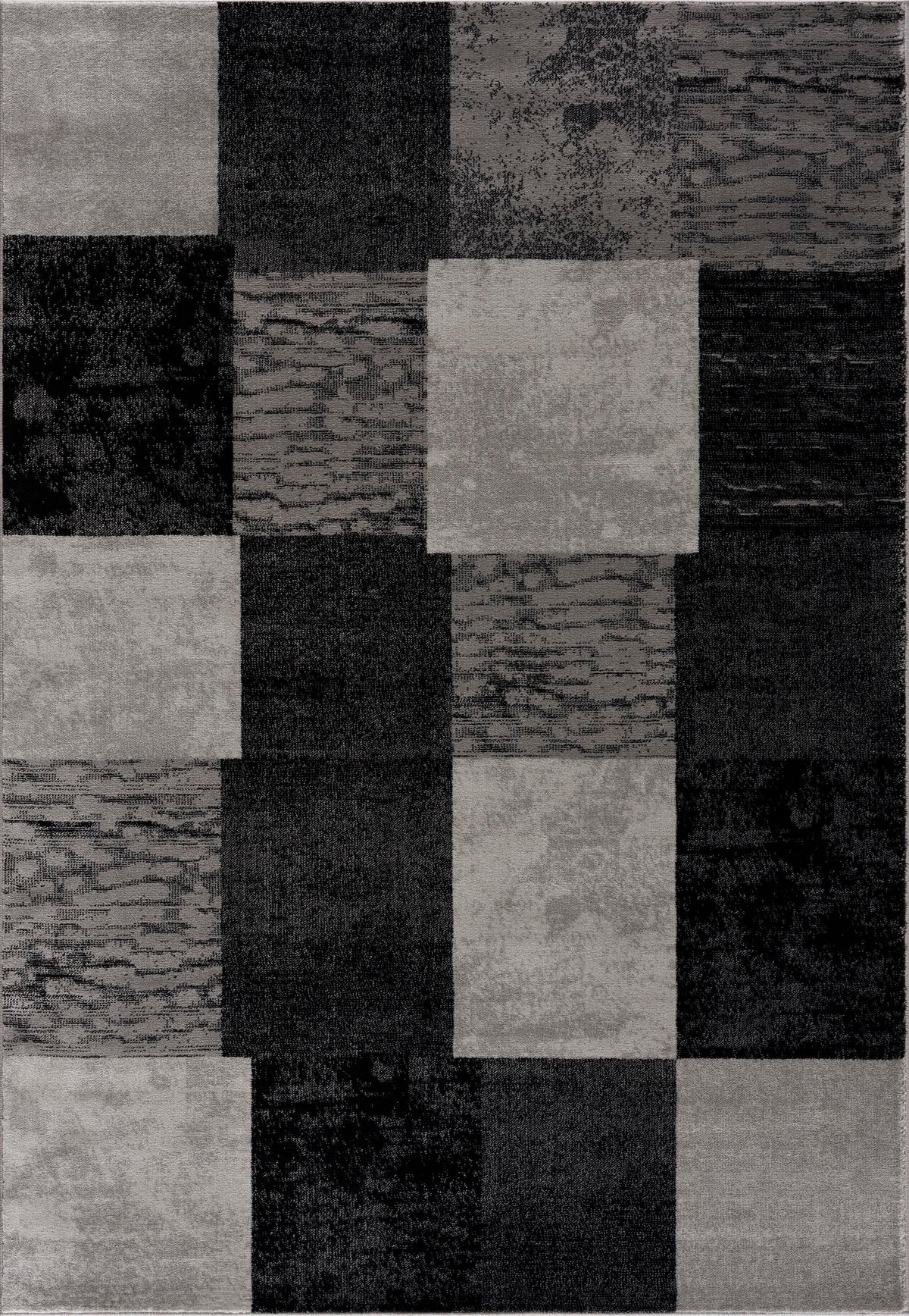 Dhruv Geometric Contemporary Grey and Black Indoor Rug
