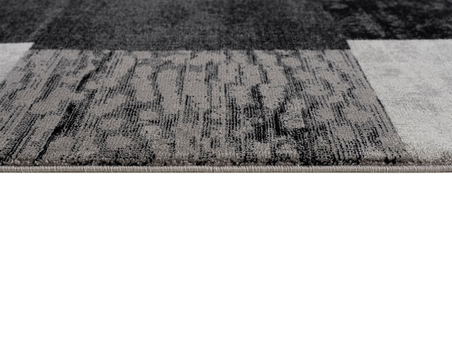 Dhruv Geometric Contemporary Grey and Black Indoor Rug