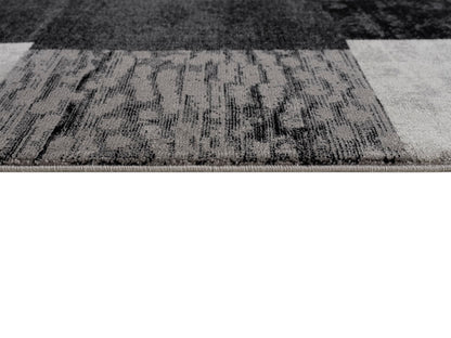 Dhruv Geometric Contemporary Grey and Black Indoor Rug