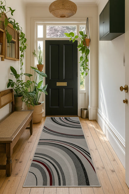 Neri Abstract Contemporary Grey and Black Indoor Rug