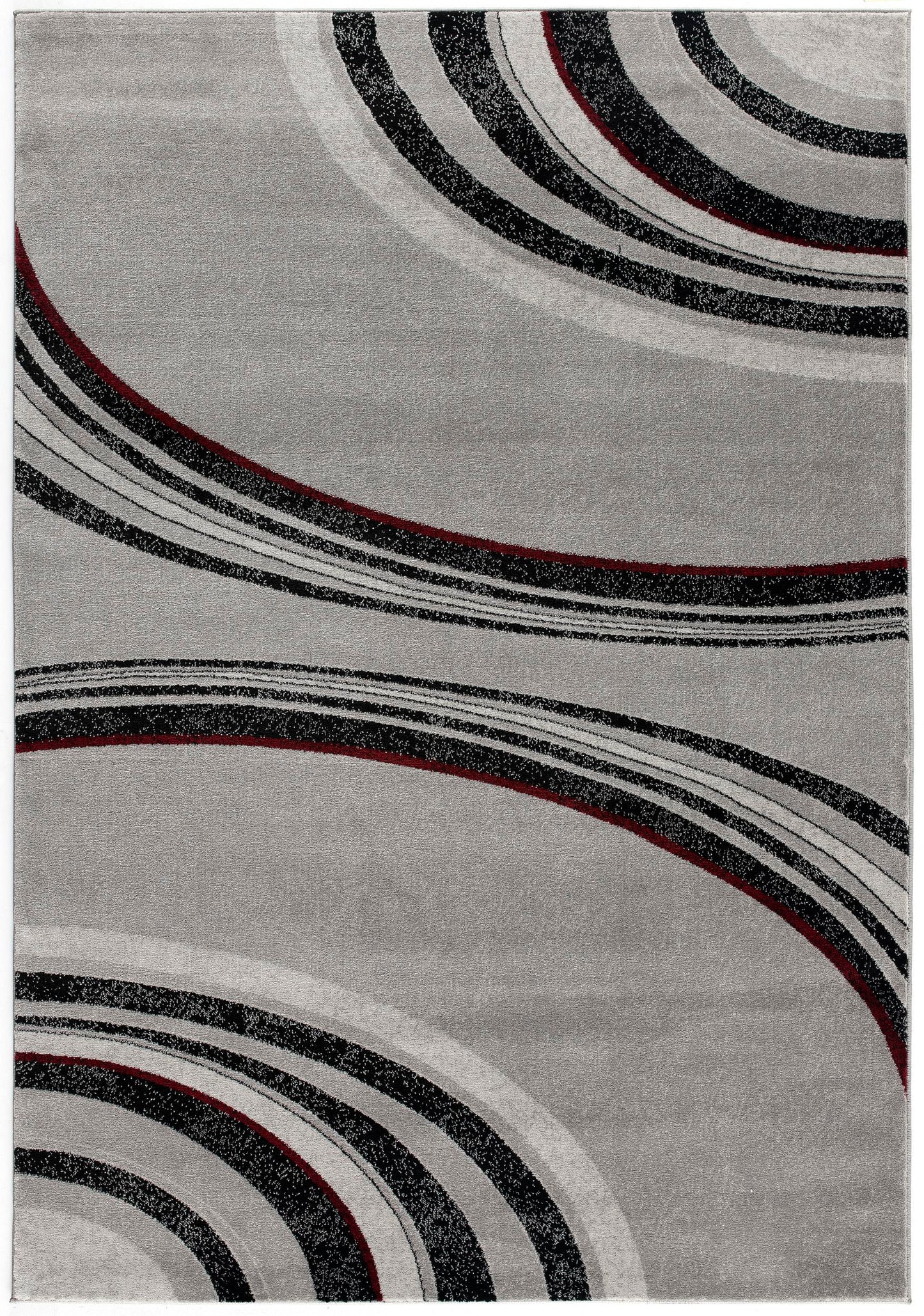 Alfombra gris con líneas abstractas de montaje