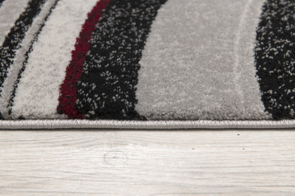 Neri Abstract Contemporary Grey and Black Indoor Rug
