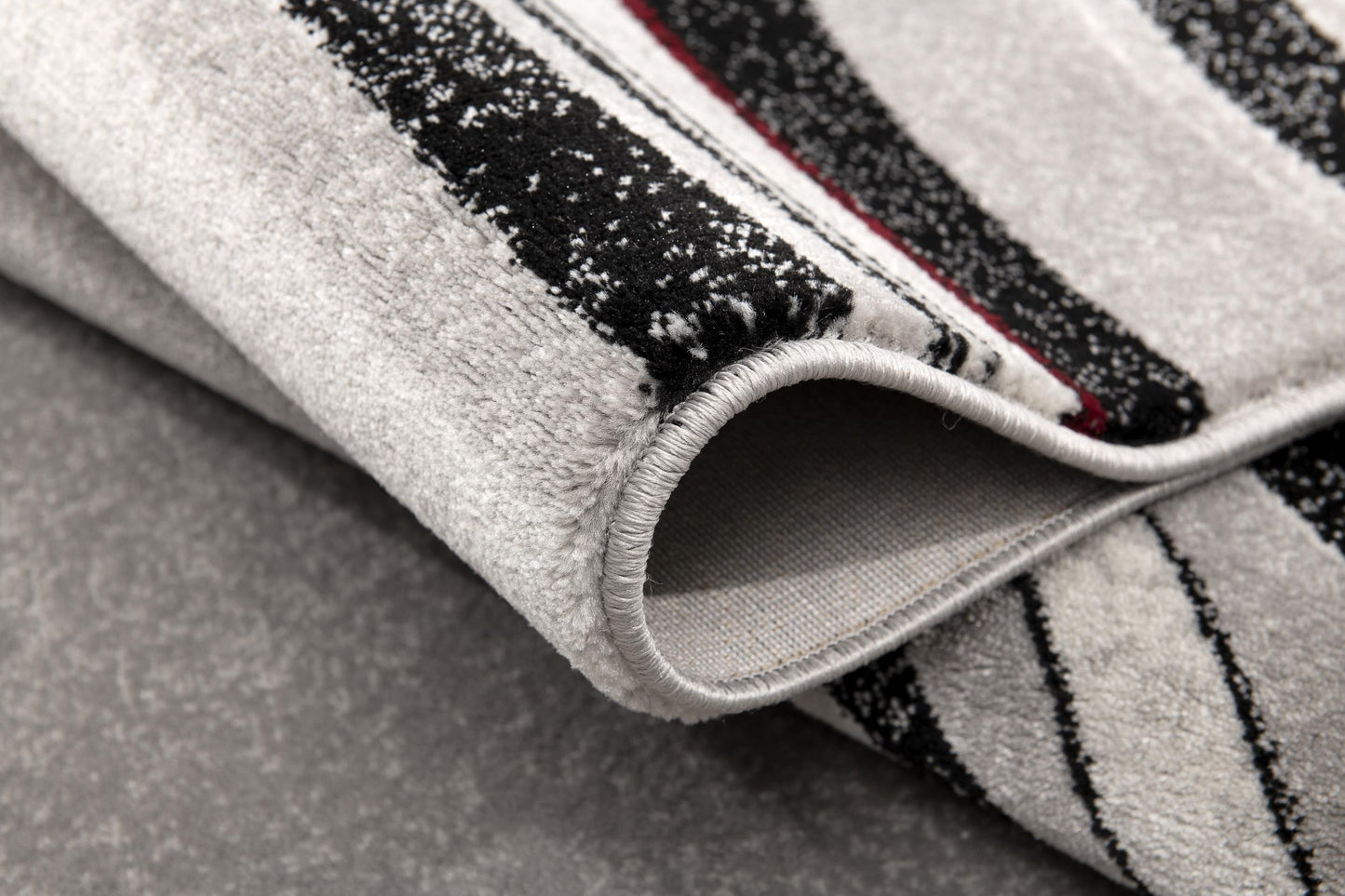 Neri Abstract Contemporary Grey and Black Indoor Rug