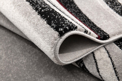 Neri Abstract Contemporary Grey and Black Indoor Rug