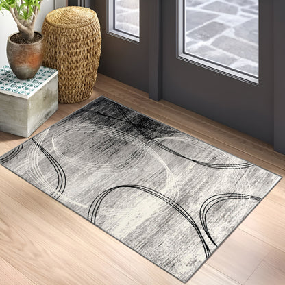 Montage Abstract Swirls Grey Rug