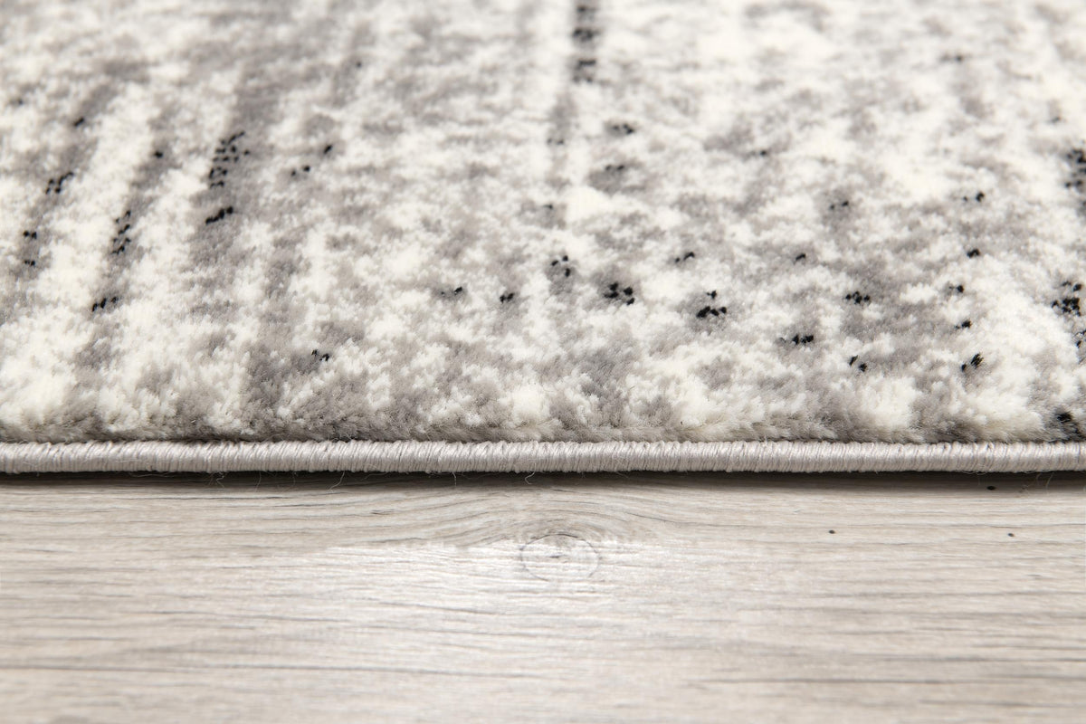 Mawari Abstract Contemporary Grey and Black Indoor Rug
