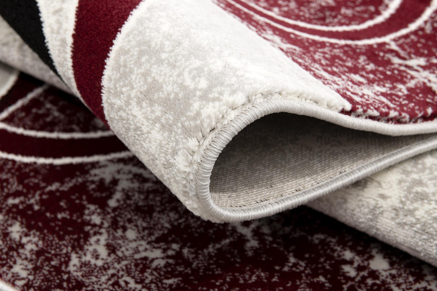 Shiki Abstract Contemporary Red and Grey Indoor Rug