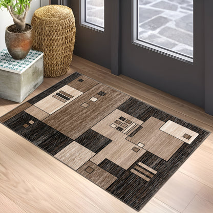 Montage Geometric Checkered Brown Rug