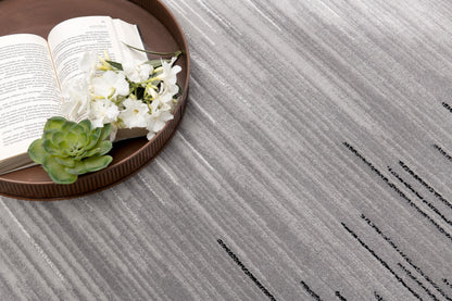 Ombra Abstract Contemporary Black and Grey Indoor Rug