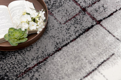 Kyma Abstract Contemporary Grey and Red Indoor Rug-17