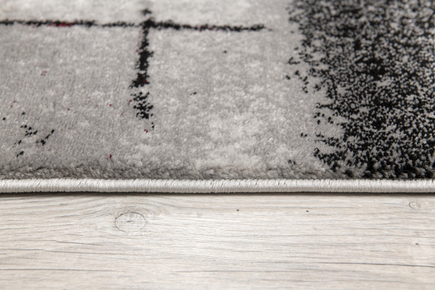 Kyma Abstract Contemporary Grey and Red Indoor Rug-19