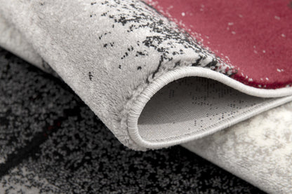 Kyma Abstract Contemporary Grey and Red Indoor Rug-12