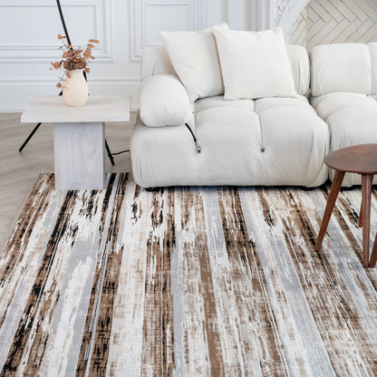 Montage Abstract Camo Brown Rug