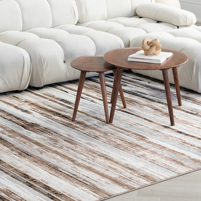 Montage Abstract Camo Brown Rug