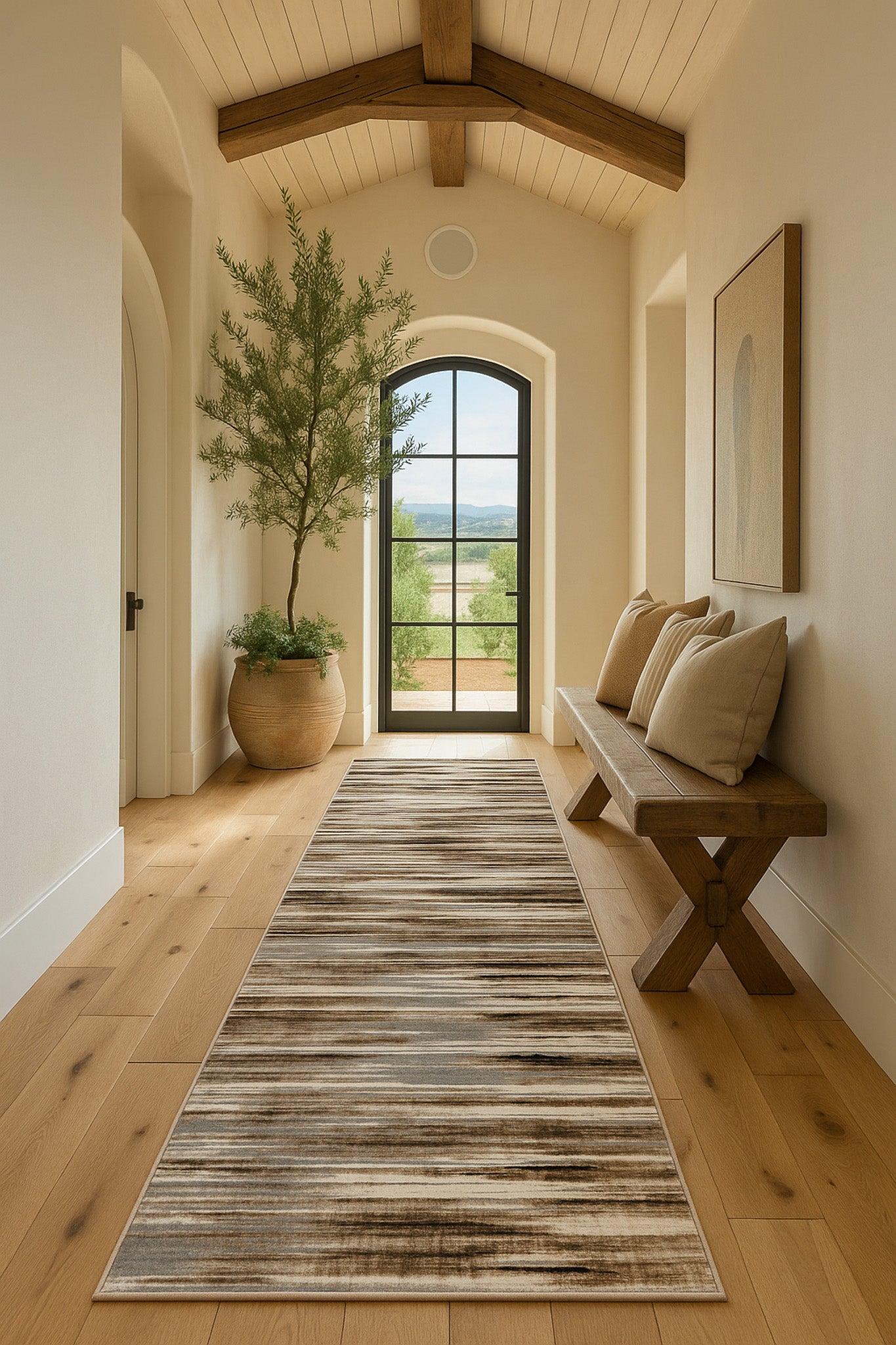Sedona Abstract Contemporary Brown and Beige Indoor Rug-12