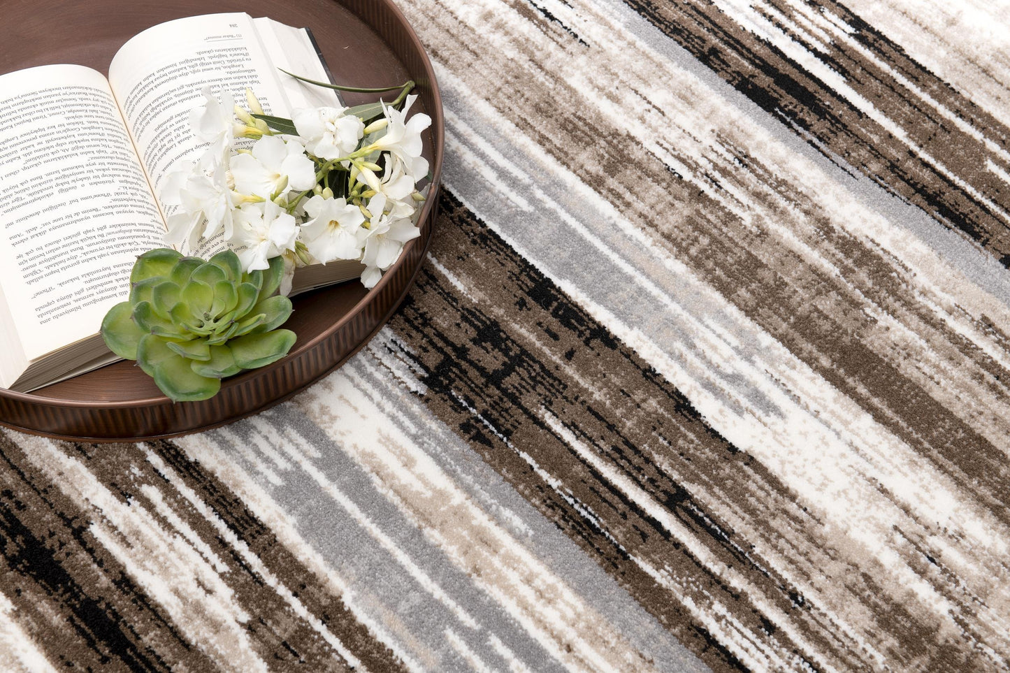 Sedona Abstract Contemporary Brown and Beige Indoor Rug-27