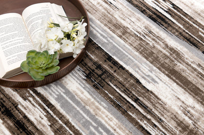 Sedona Abstract Contemporary Brown and Beige Indoor Rug-27