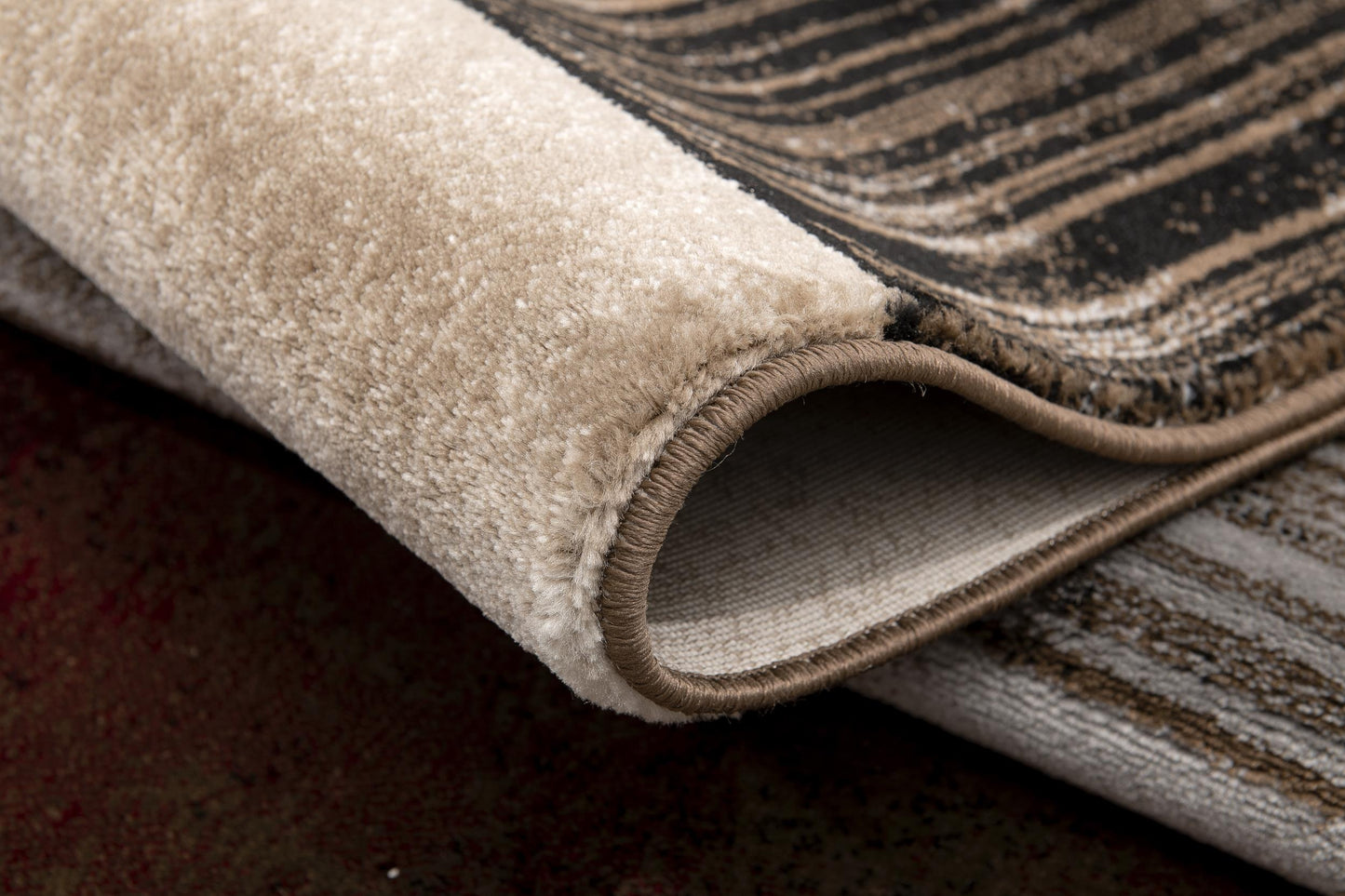 Ember Abstract Contemporary Brown and Red Indoor Rug