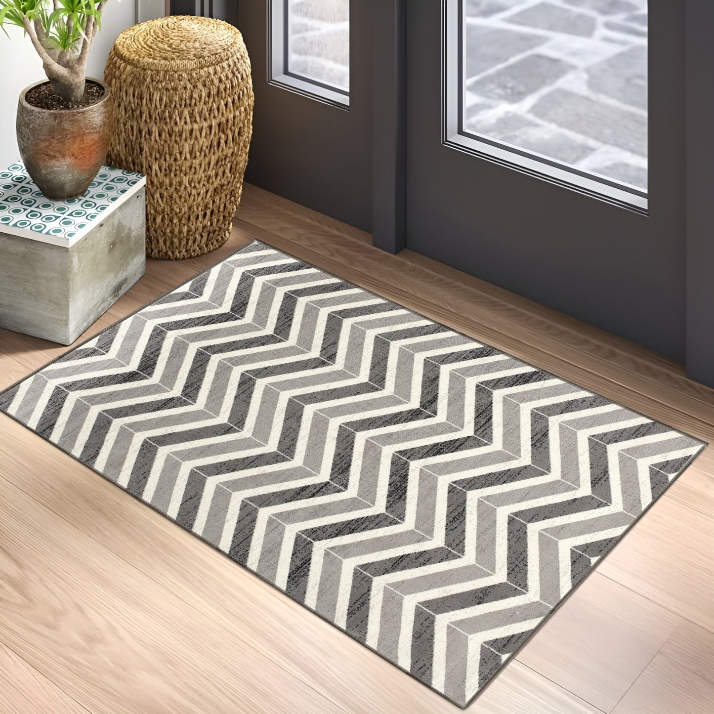 Montage Geometric Wave Grey Rug