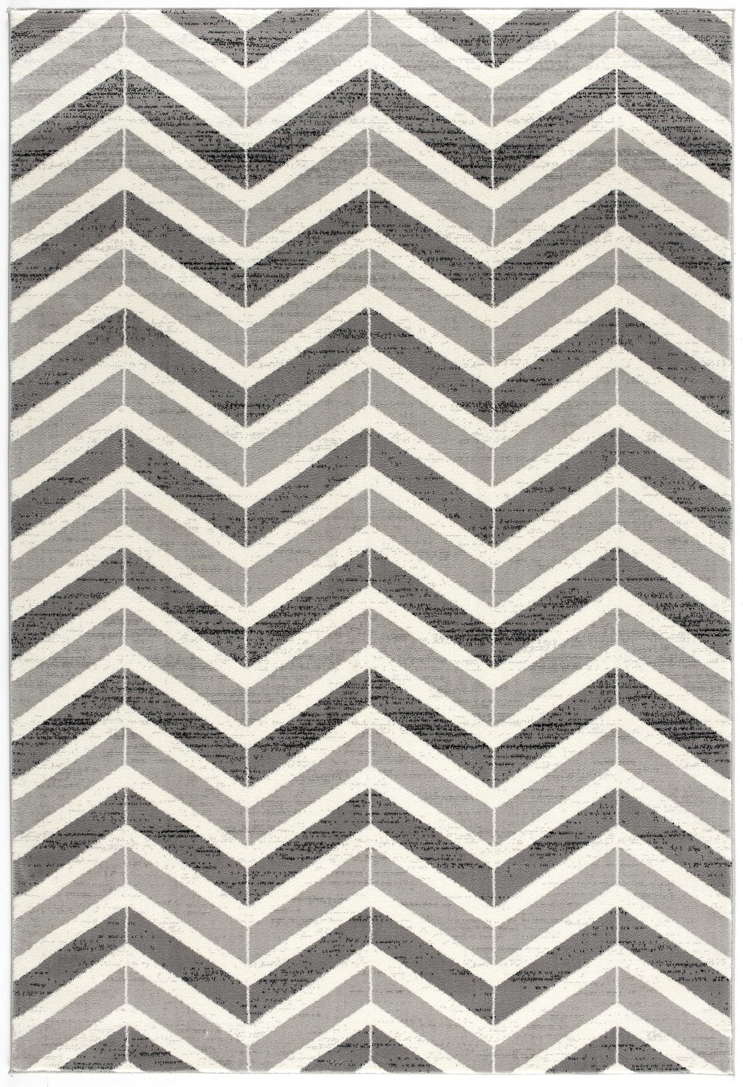 Kirei Chevron Contemporary Grey and Beige Indoor Rug-3