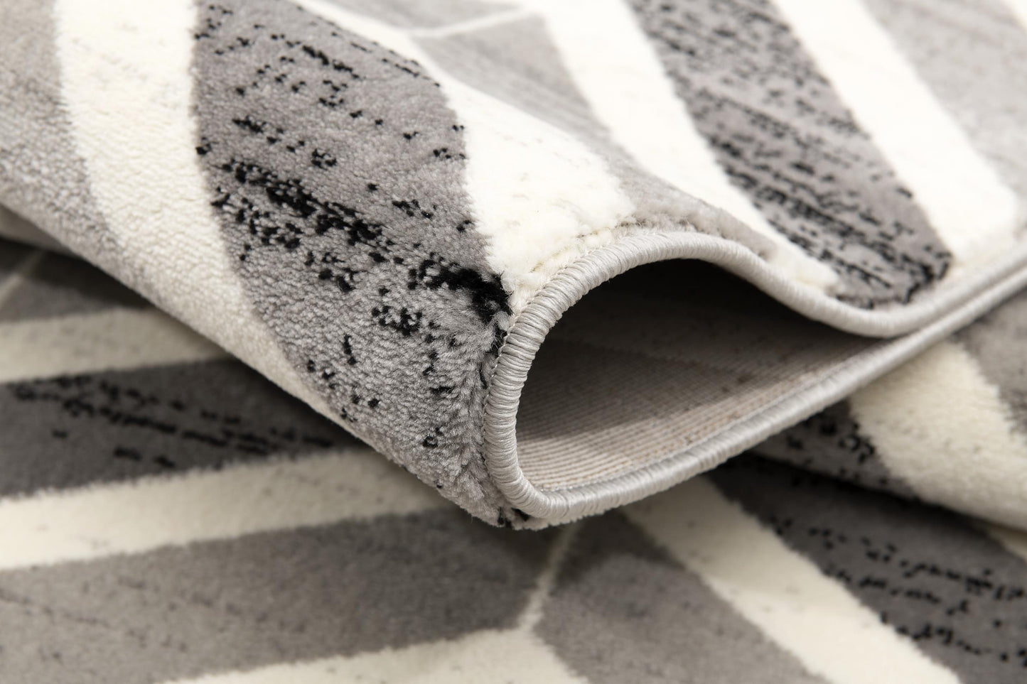 Kirei Chevron Contemporary Grey and Beige Indoor Rug-11