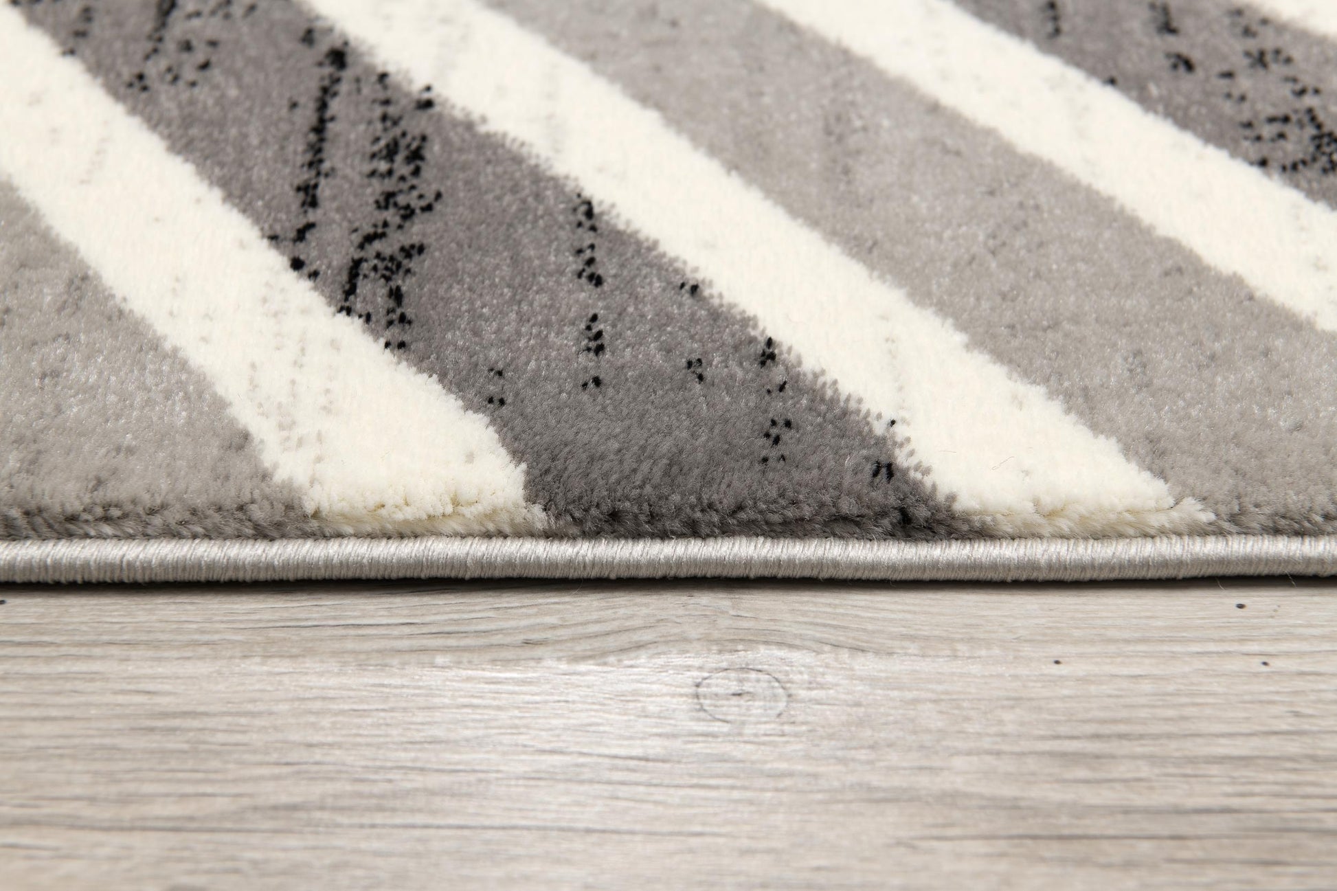 Kirei Chevron Contemporary Grey and Beige Indoor Rug-12