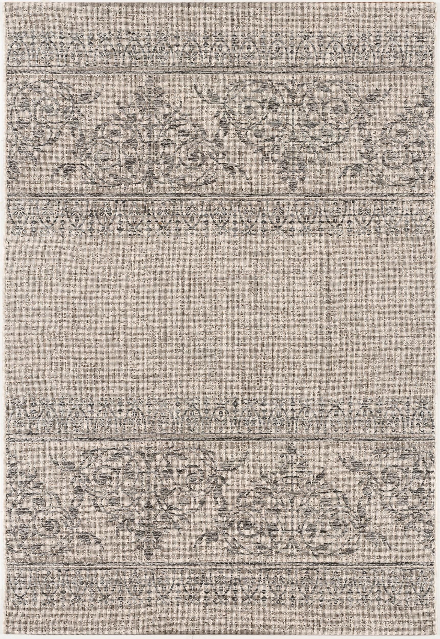 Florentia Damask Contemporary Ivory and Beige Indoor Rug-3