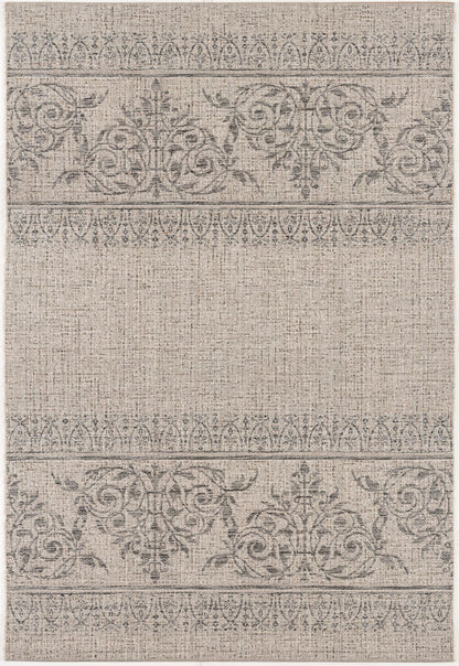 Florentia Damask Contemporary Ivory and Beige Indoor Rug-3