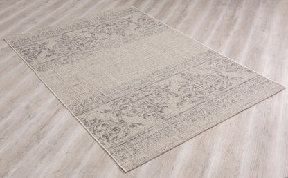 Florentia Damask Contemporary Ivory and Beige Indoor Rug-9