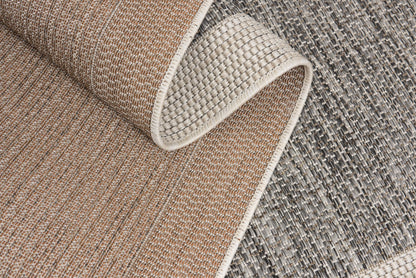 Calma Minimalist Modern Grey and Beige Indoor Rug