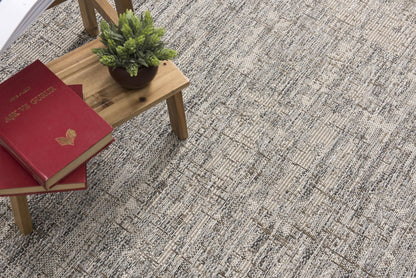 Zen Distressed Solid Modern Grey and Beige Indoor Rug