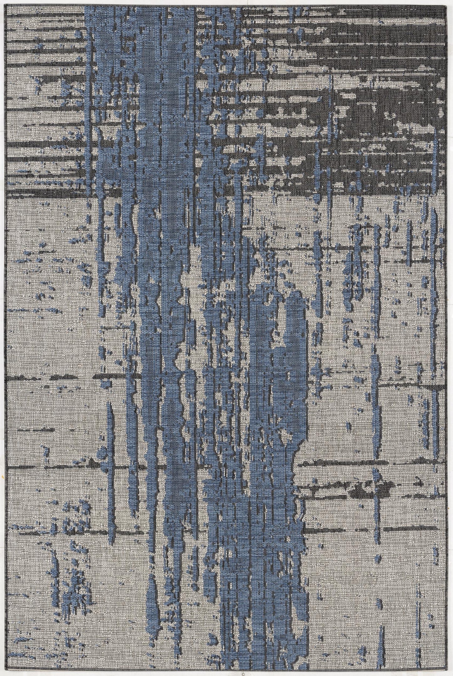 Khat Abstract Contemporary Blue,Beige Indoor Rug-3