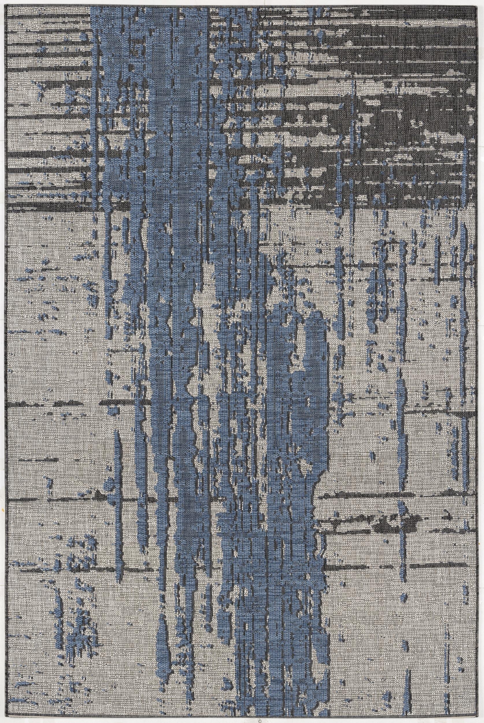 Khat Abstract Contemporary Blue,Beige Indoor Rug-11